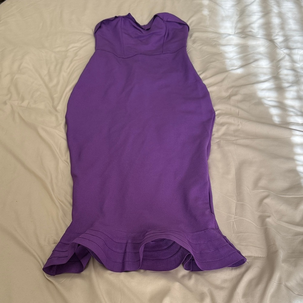 Fashion Nova Purple Strapless Dress